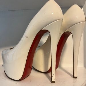 Authentic Christian Louboutin white platform heel